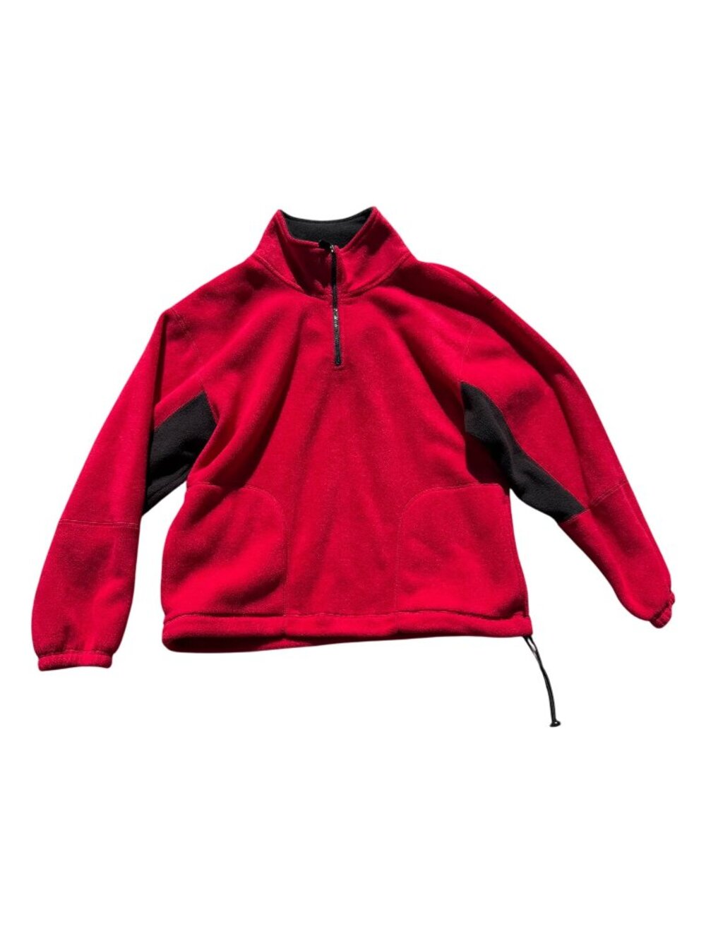 Mountain Tek Sport Fleece Pullover M Mens Red Black Quarter Zip Warm Cozy